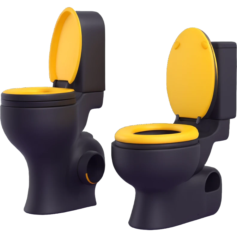 futuristic toilets in a high-tech restroom, 3D emoji style emoji