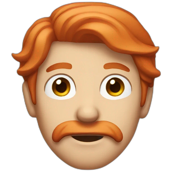 red hair man squinting eyes emoji