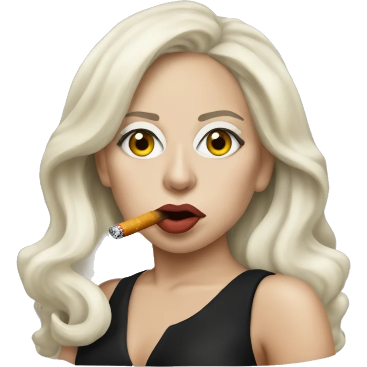 lady gaga with a cigarette in her mouth emoji