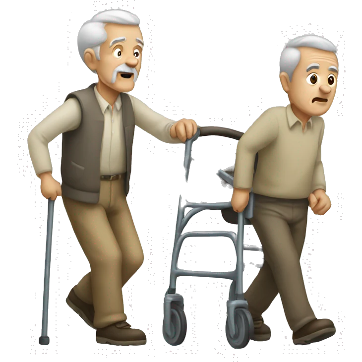 Old man with walker emoji