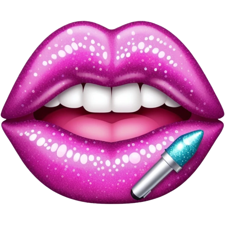 glitter pink kiss  emoji