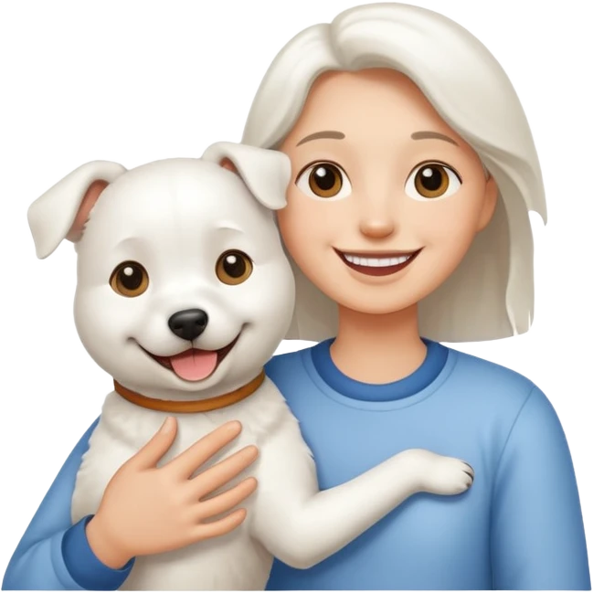 holding a white dog emoji