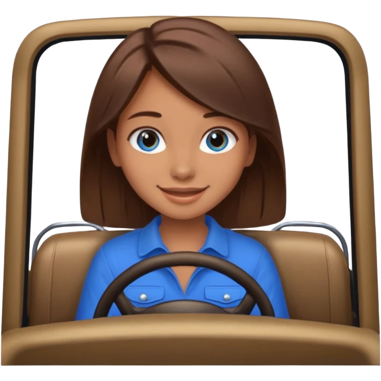girl in a jeep, blue eyes and brown hair emoji