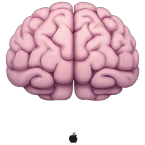 iMac with brain on screen emoji