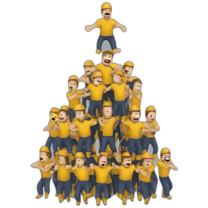 A human tower emoji