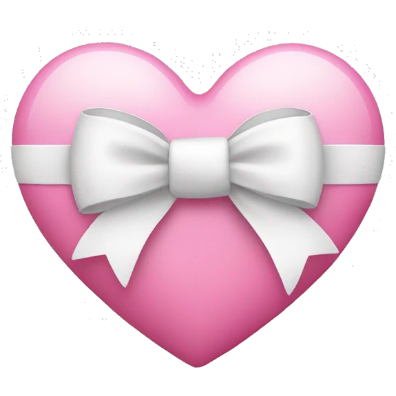 Pink heart with white bow emoji