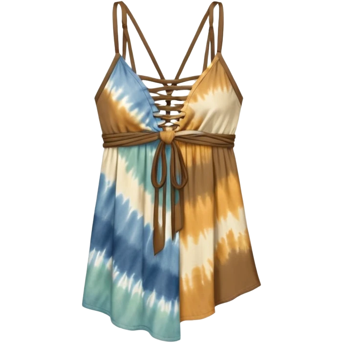 Moonlit weaves clothing strappy in the front tie dye earth tones emoji