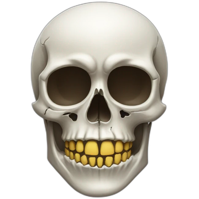Skull with half covered in skin emoji