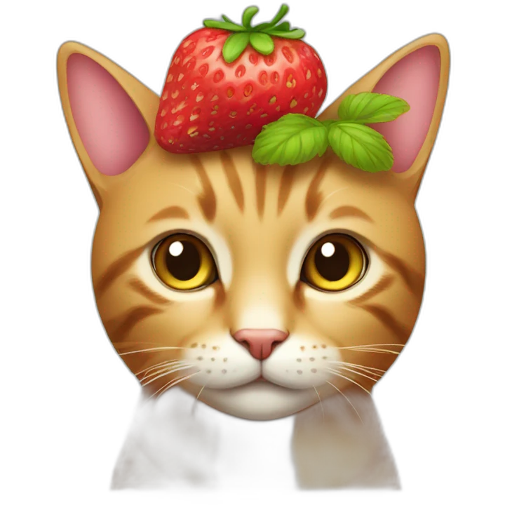 cat with strawberry hat emoji