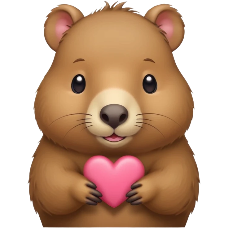 Capibara con un corazón kawaii emoji