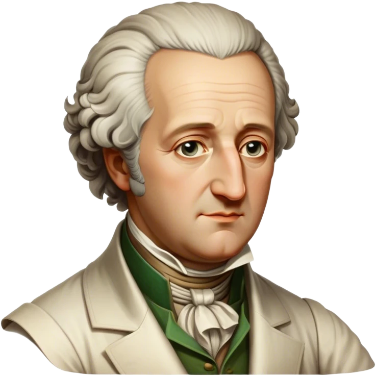 Cinematic Realistic Johann Wolfgang von Goethe Portrait Emoji, depicted as an intellectual literary giant with a thoughtful gaze and refined attire, rendered with detailed textures and warm classical lighting that captures his enduring literary influence. emoji