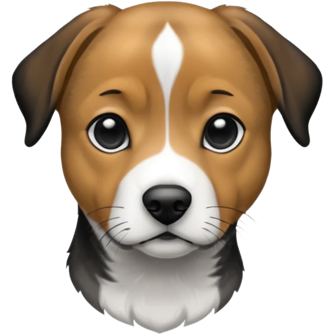 Realistic Mountain cur dog black and white emoji
