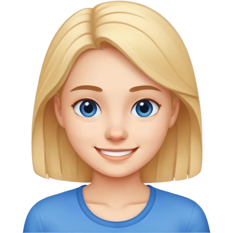 smiling girl in blue shirt emoji