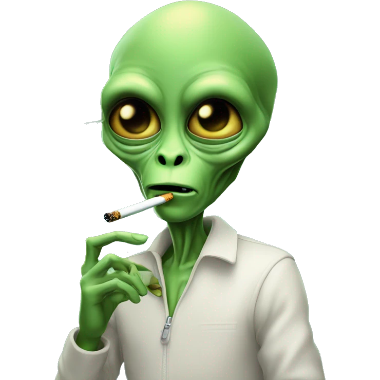 Alien smoking a joint emoji