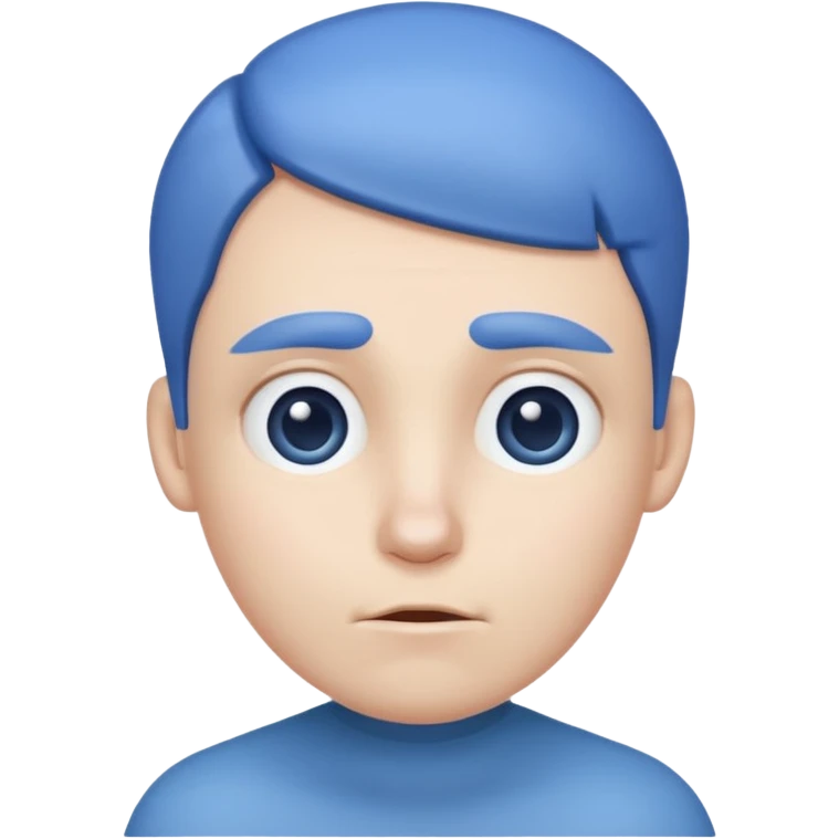 blue head with sigma facial expression, simplified, no text emoji