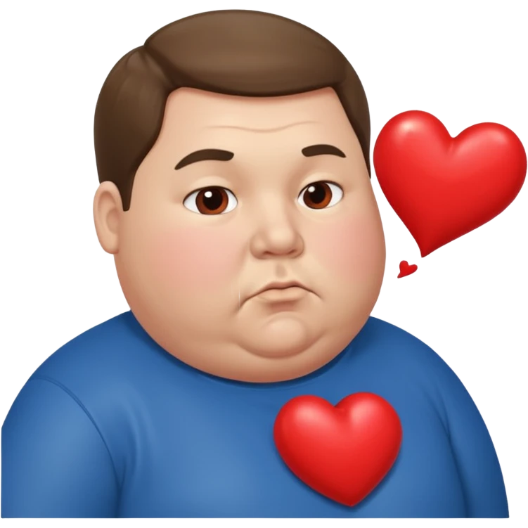 Ugly fat guy blowing a heart emoji