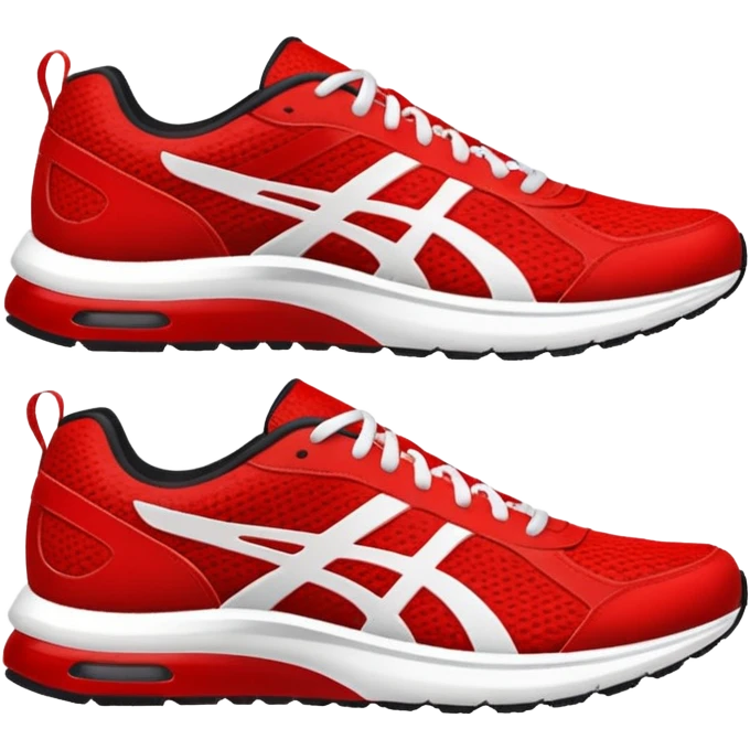 fast shoes, red and white emoji