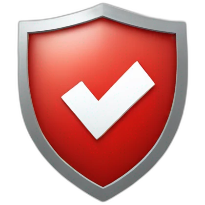 checkmark on the red shield emoji