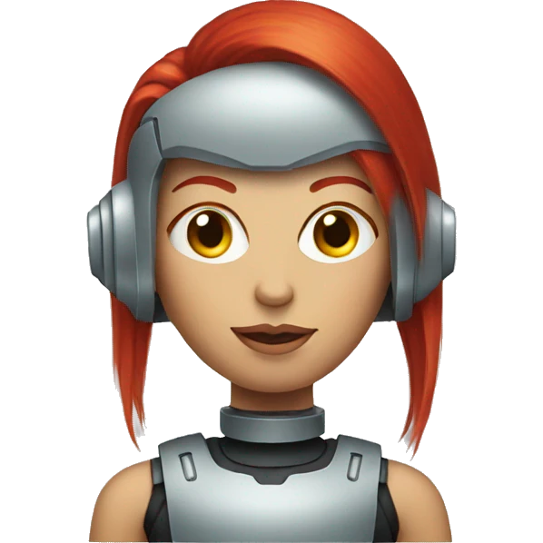 red hair robot woman emoji