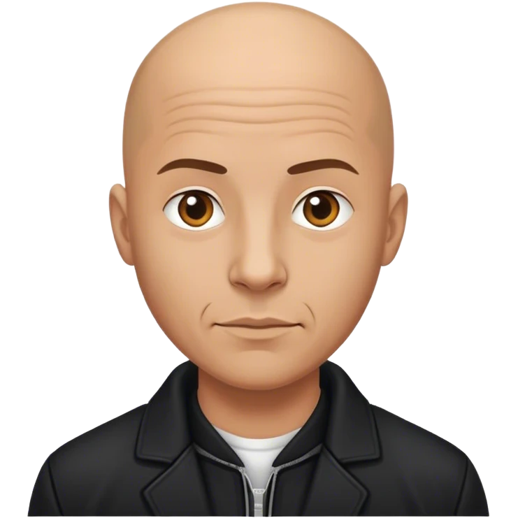 bald guy in black jacket emoji