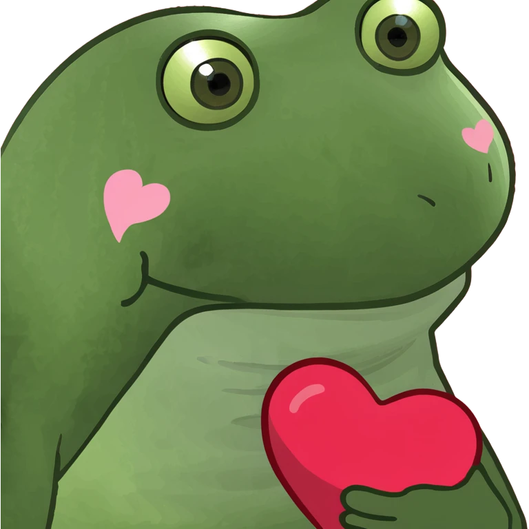 the concept of love, green bufo frog meme emoji