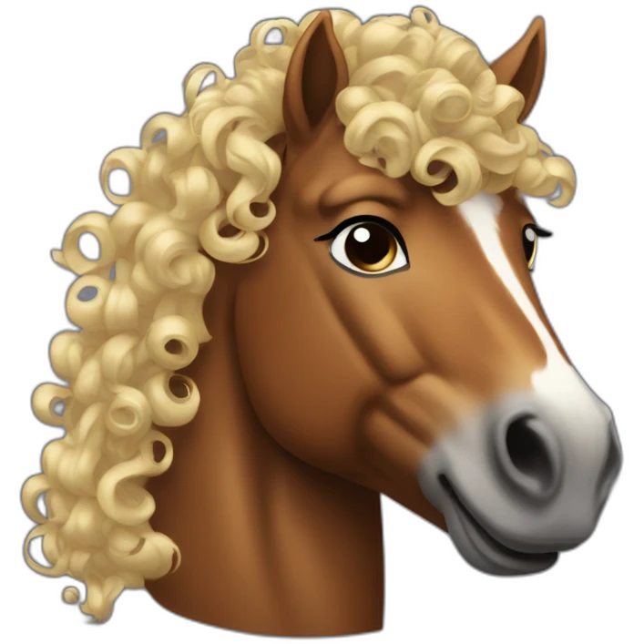 A horse with curly hair  emoji