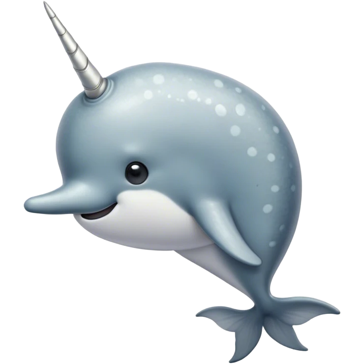 Cinematic Noble Narwhal Portrait Emoji, Poised and majestic, with a robust, streamlined body draped in mottled, silvery-gray skin, featuring a long, spiraled, ivory tusk and deep, thoughtful eyes that exude ancient oceanic wisdom, Simplified yet sharp and sophisticated features, highly detailed, glowing with a soft, ethereal arctic glow, high shine, intelligent and enigmatic, stylized with an air of mythical marine grandeur, focused and graceful, soft glowing outline, capturing the essence of a watchful and confident sea unicorn that appears ready to glide out of the screen with timeless authority! emoji