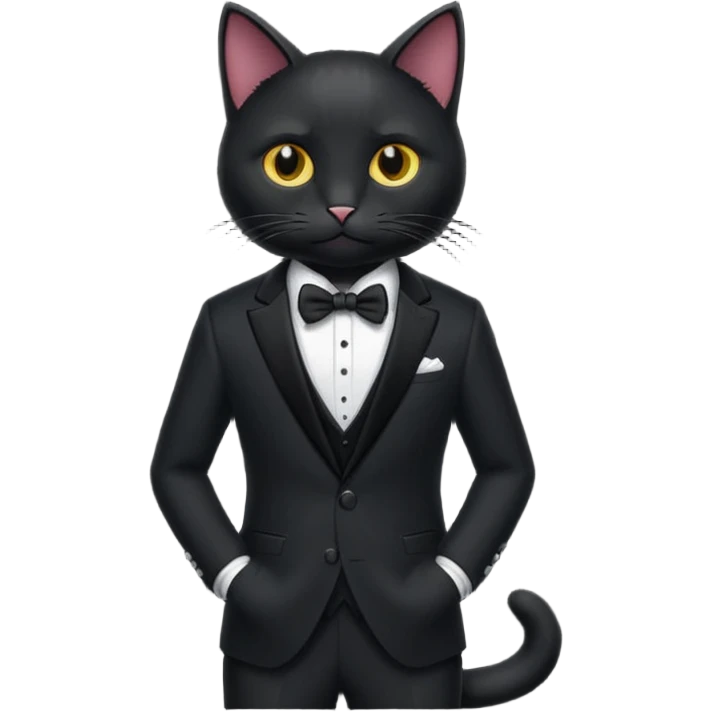 𝐛𝐥𝐚𝐜𝐤 𝐜𝐚𝐭 𝐰𝐢𝐭𝐡 𝐚 𝐬𝐮𝐢𝐭 emoji