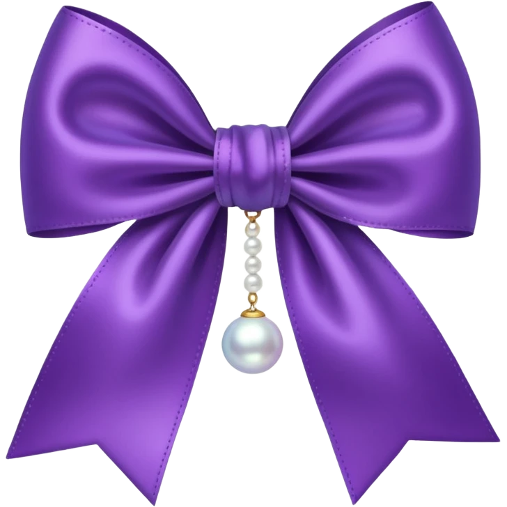 Purple bow with  hanging pearl emoji