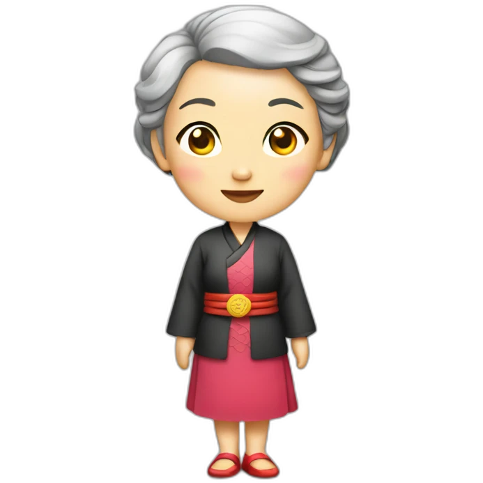 Chinese senior lady wdress traditiona Chinese emoji