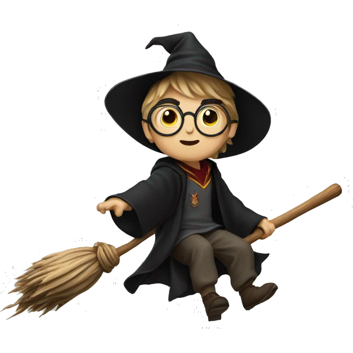 Harry Potter on broom emoji