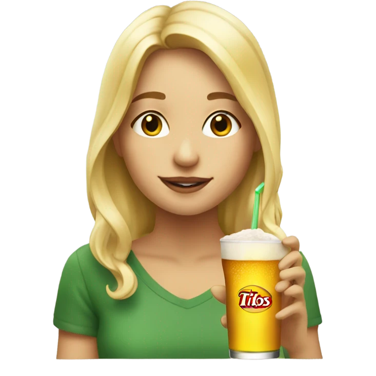 Blonde girl drinking titos  emoji