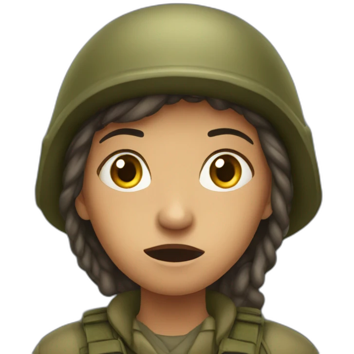 Scared Woman going to war emoji