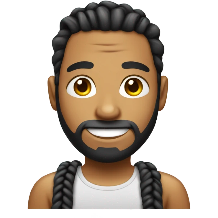 Latin man with braids and a man bun haircut  emoji