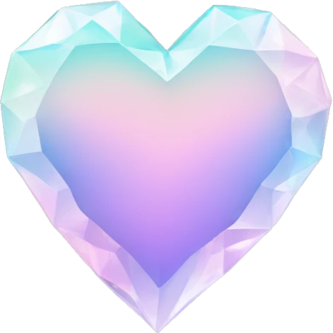 Pastel gradient heart crystal  emoji
