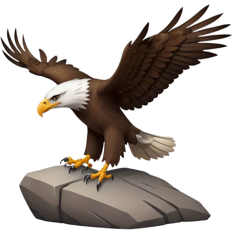 Eagle standing on rock  emoji