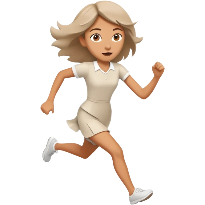 Funny girl running in Paperman style emoji