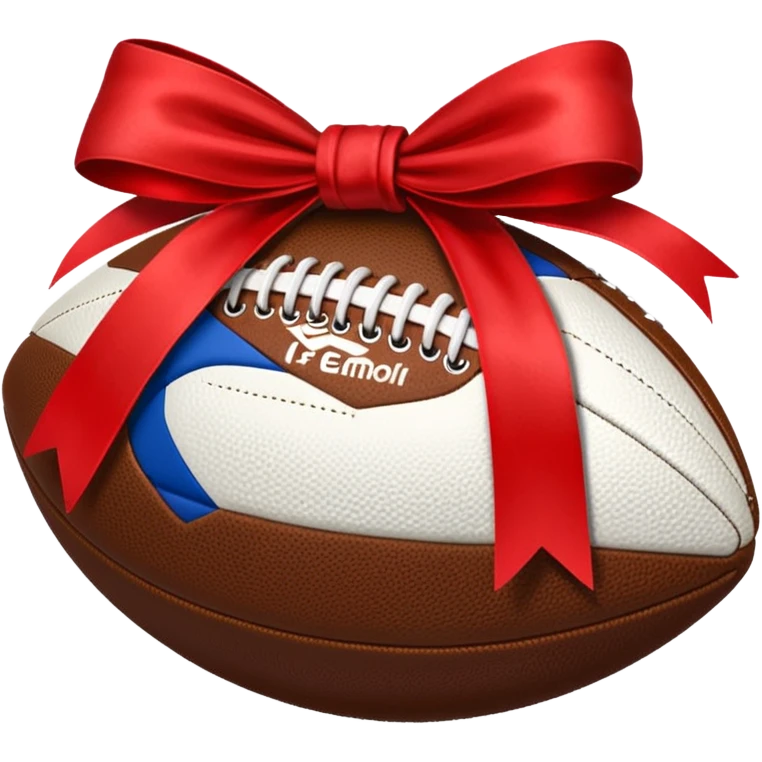 Small football and ribbon mixer emoji