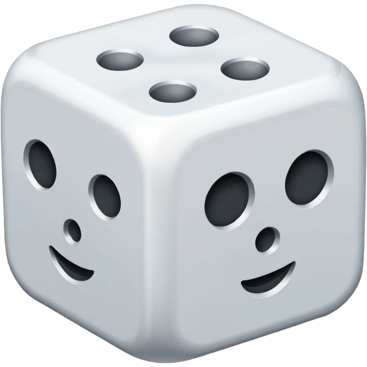 create an image of a die with no numbers, just plain white sides emoji