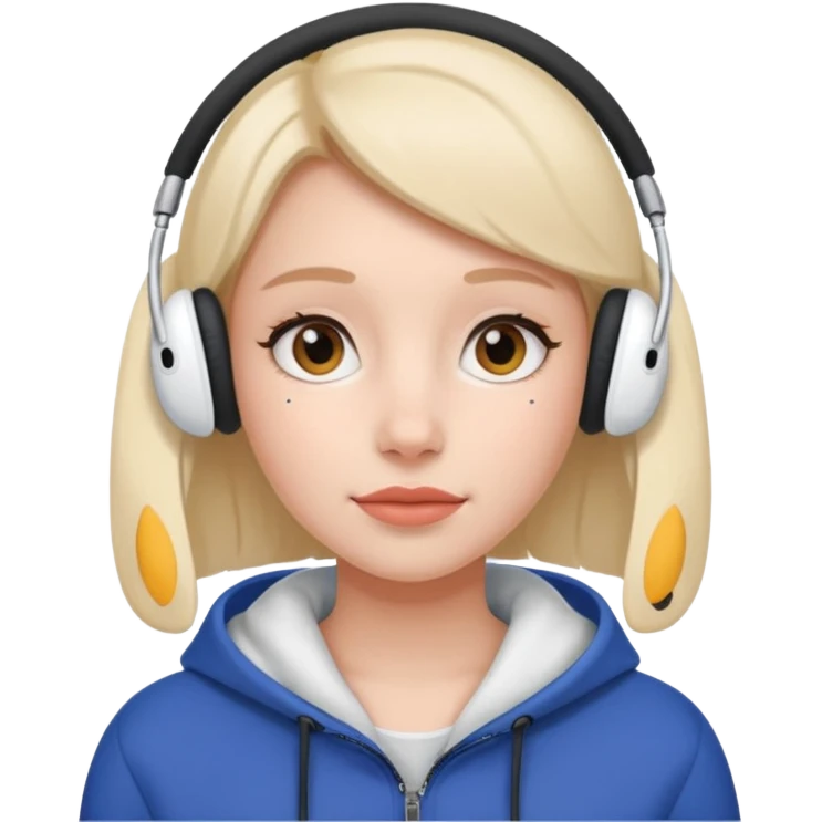 girl wearing an airpod max emoji