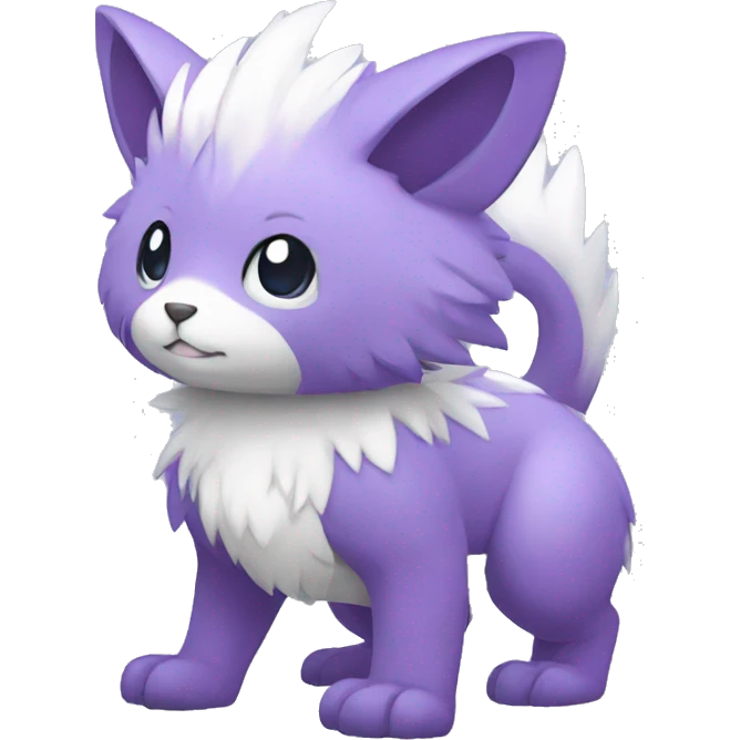 Cute cool purple white animal hybrid Fakemon full body emoji