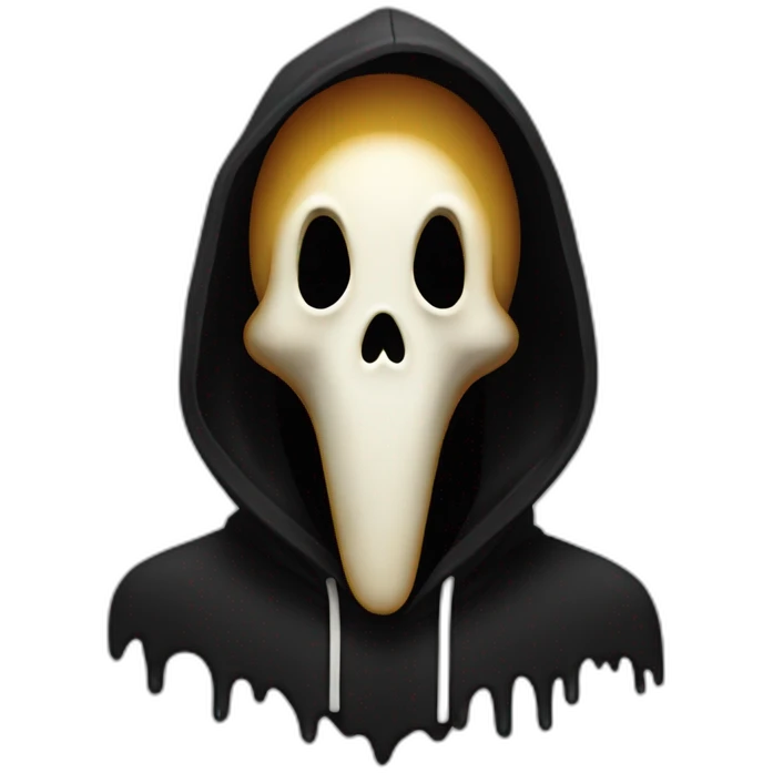 Ghostface from scream with black hoodie emoji