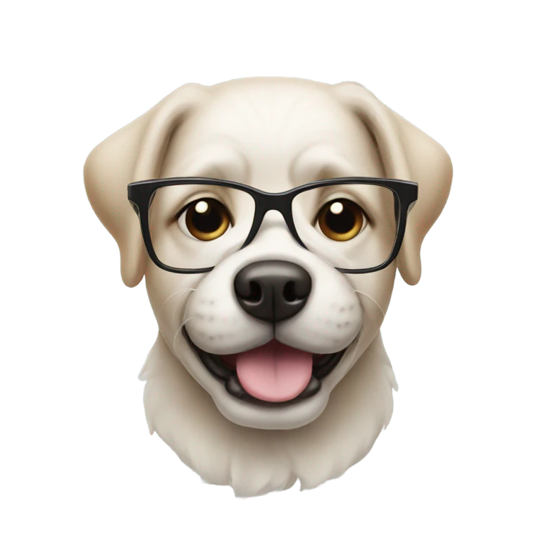 Dog wear glasses emoji