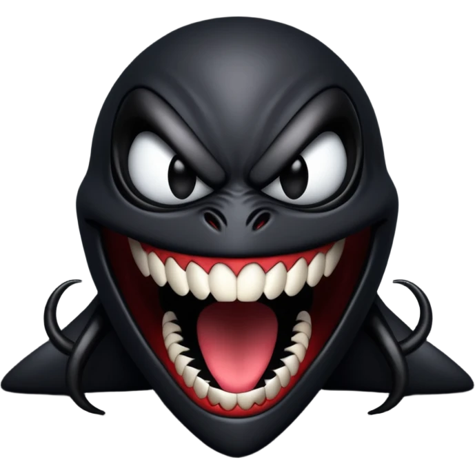 pyramide noir avec sourire de venom emoji