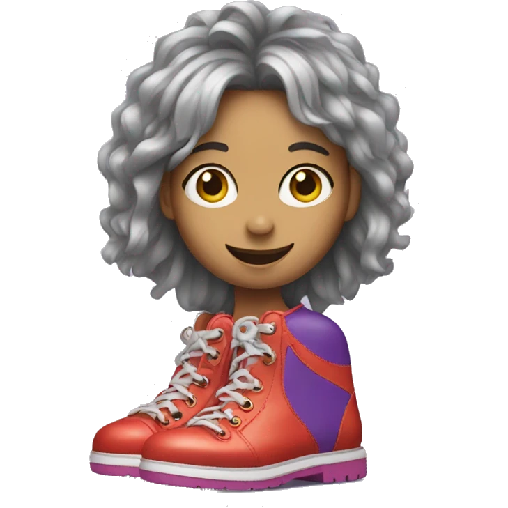 Girl with clown shoes on  emoji