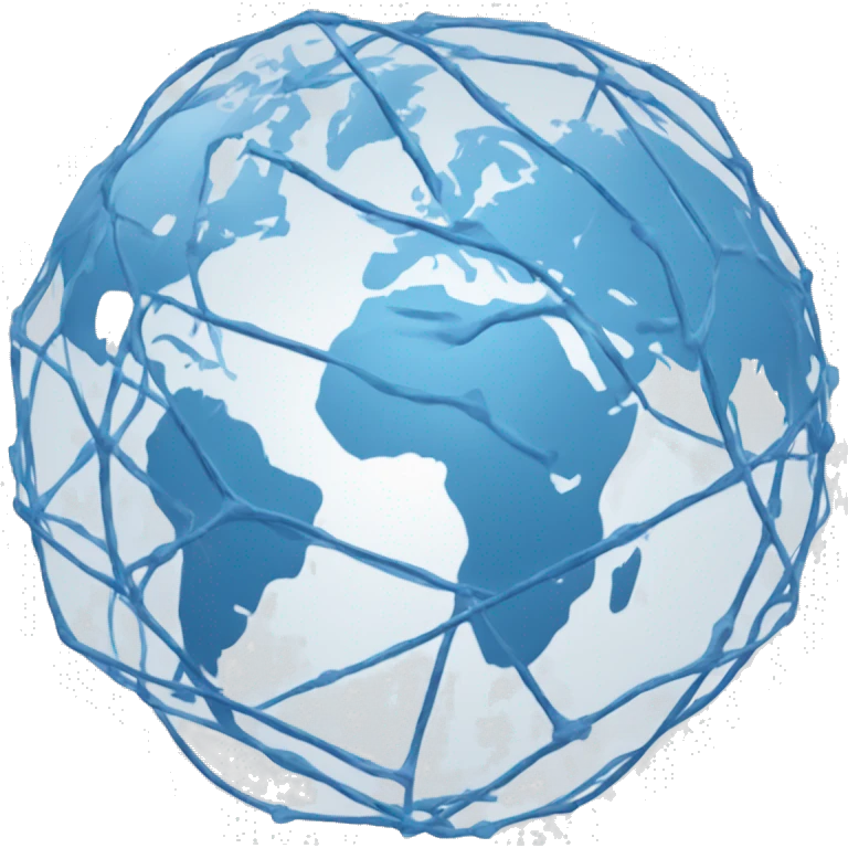 Blue and light blue,  connected network, world globe   emoji