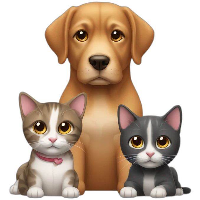 2 dogs and 1 cat emoji