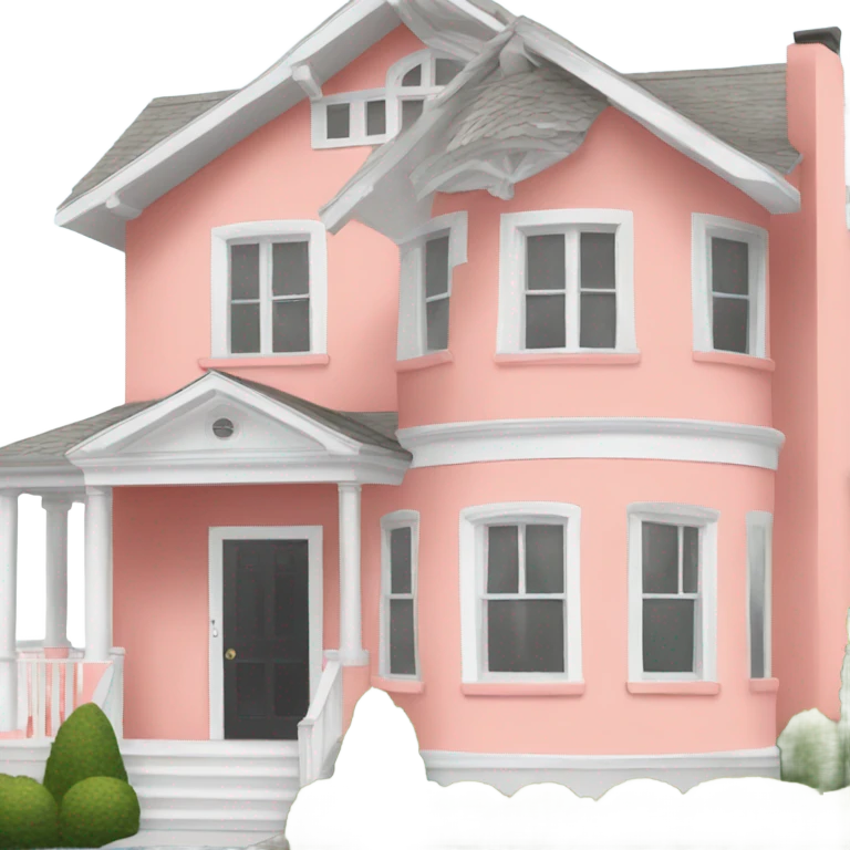 Coraline pink house with white trim  emoji