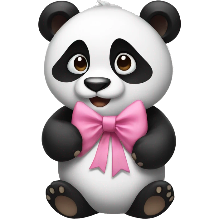 panda with a rosa bow  emoji
