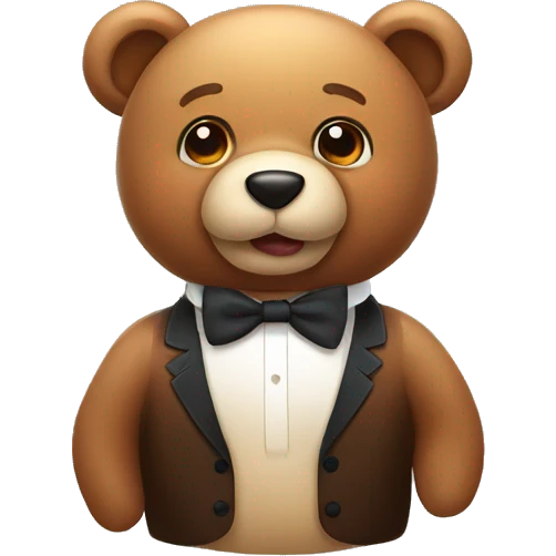 Cute bear with a bowtie emoji